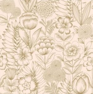 Tempaper & Co. Homestead Floral Removable Peel and Stick Wallpaper, Metallic